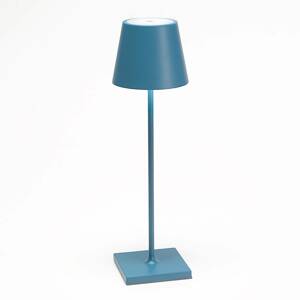 Zafferano Stolní lampa LED Poldina s baterií, přenosná modrá