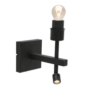 Steinhauer Nástěnné svítidlo Stang, LED světlo na čtení, černé/přírodní proutí
