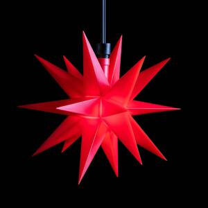 STERNTALER LED hvězda venkovní, 18cípá Ø12cm baterie, červená